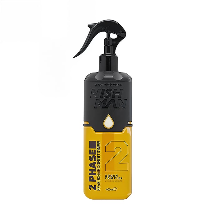 Чоловічий двофазний кондиціонер для волосся та бороди Nishman 2 Phase Beard &amp; Hair Conditioner, Argan Complex, 400 мл